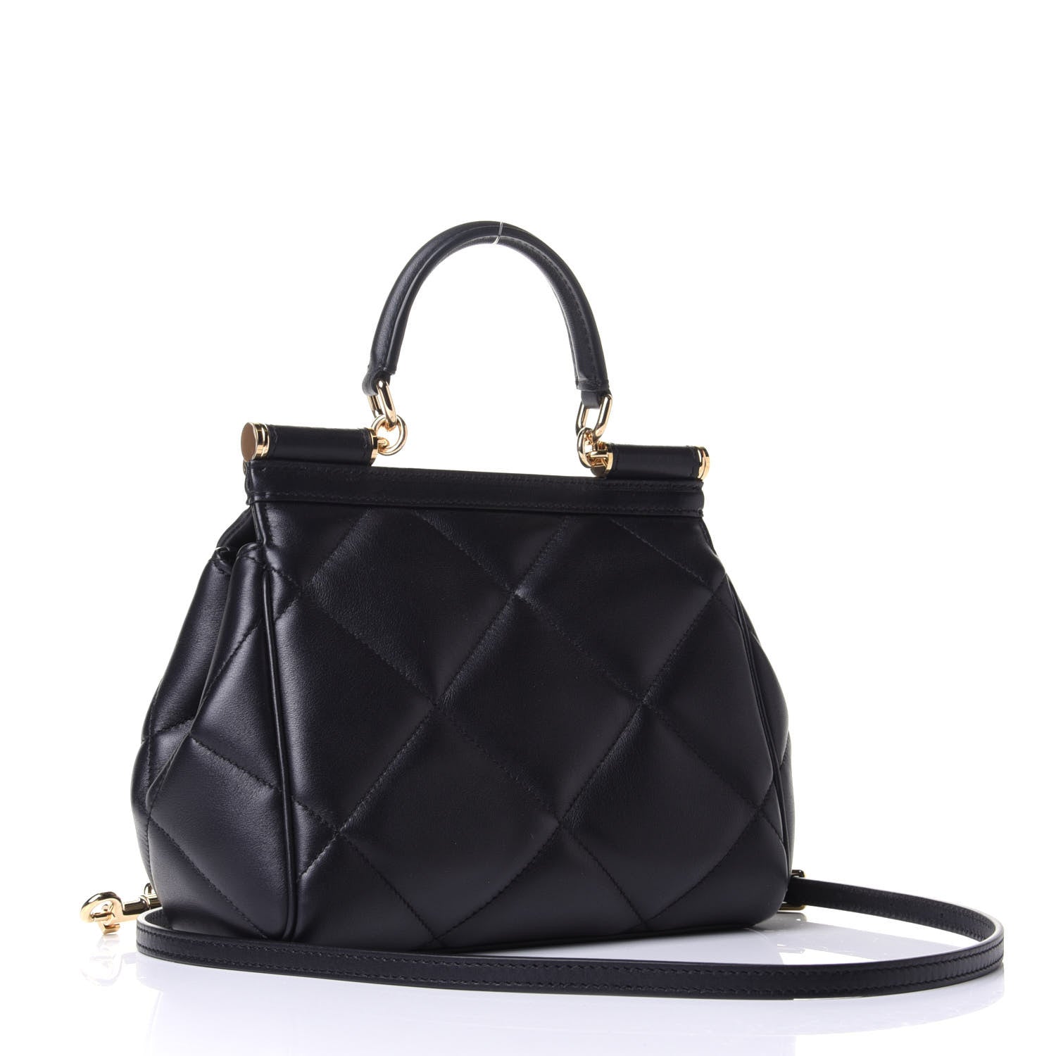 Dolce & Gabbana Calfskin Quilted Small Miss Sicily Satchel Black 2 of 3