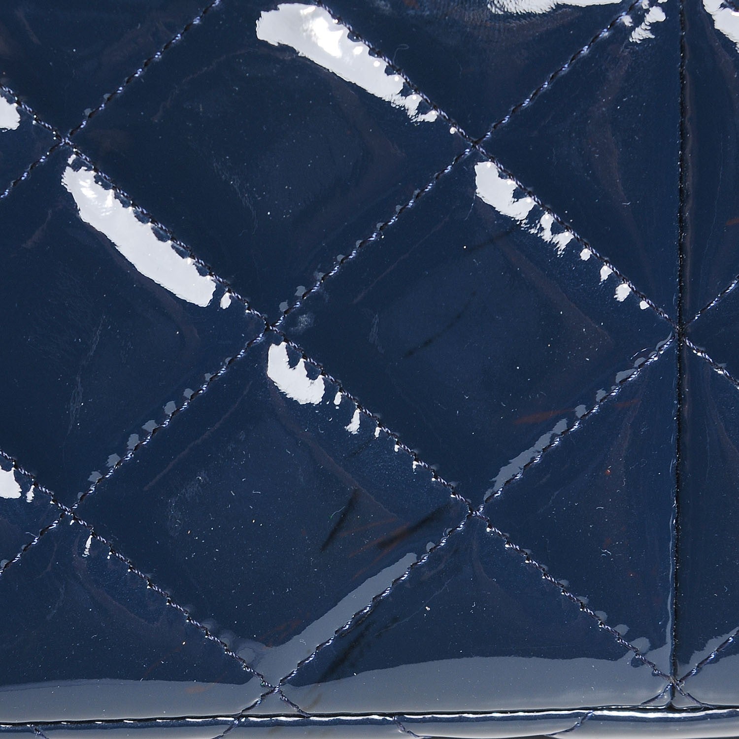 Chanel Patent Calfskin Quilted Jumbo Double Flap Blue 11 of 13