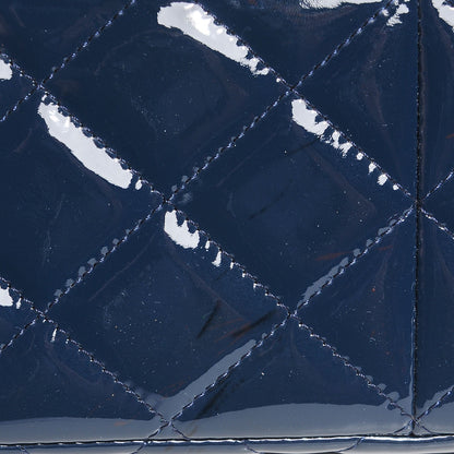 Chanel Patent Calfskin Quilted Jumbo Double Flap Blue 11 of 13