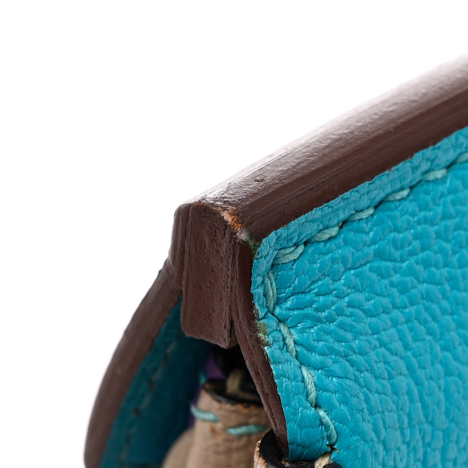 Hermes Chevre Horseshoe Birkin 30 Parme Bleu Azteque Etoupe 10 of 14