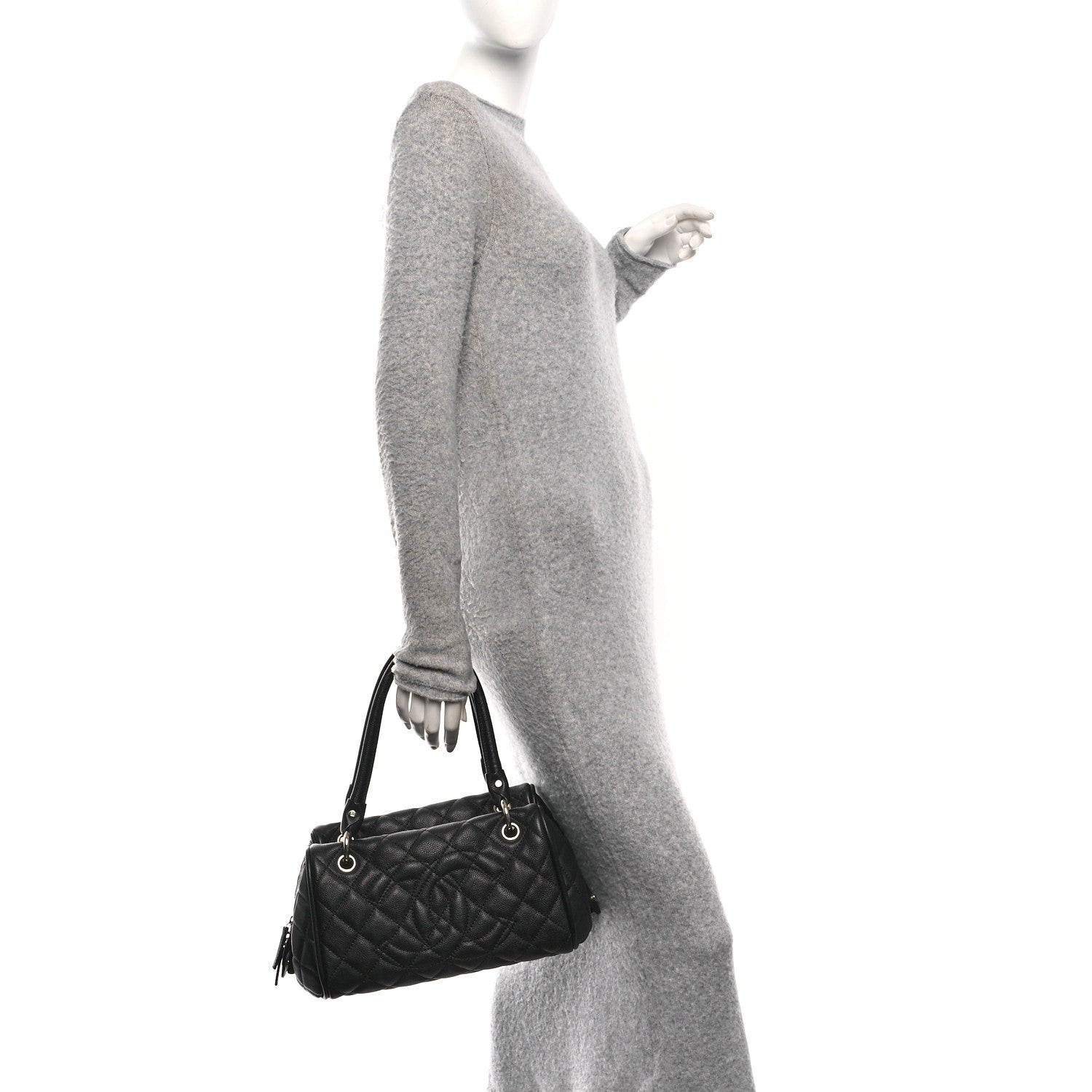 Chanel Caviar Quilted Timeless Bowler Black 2 of 10