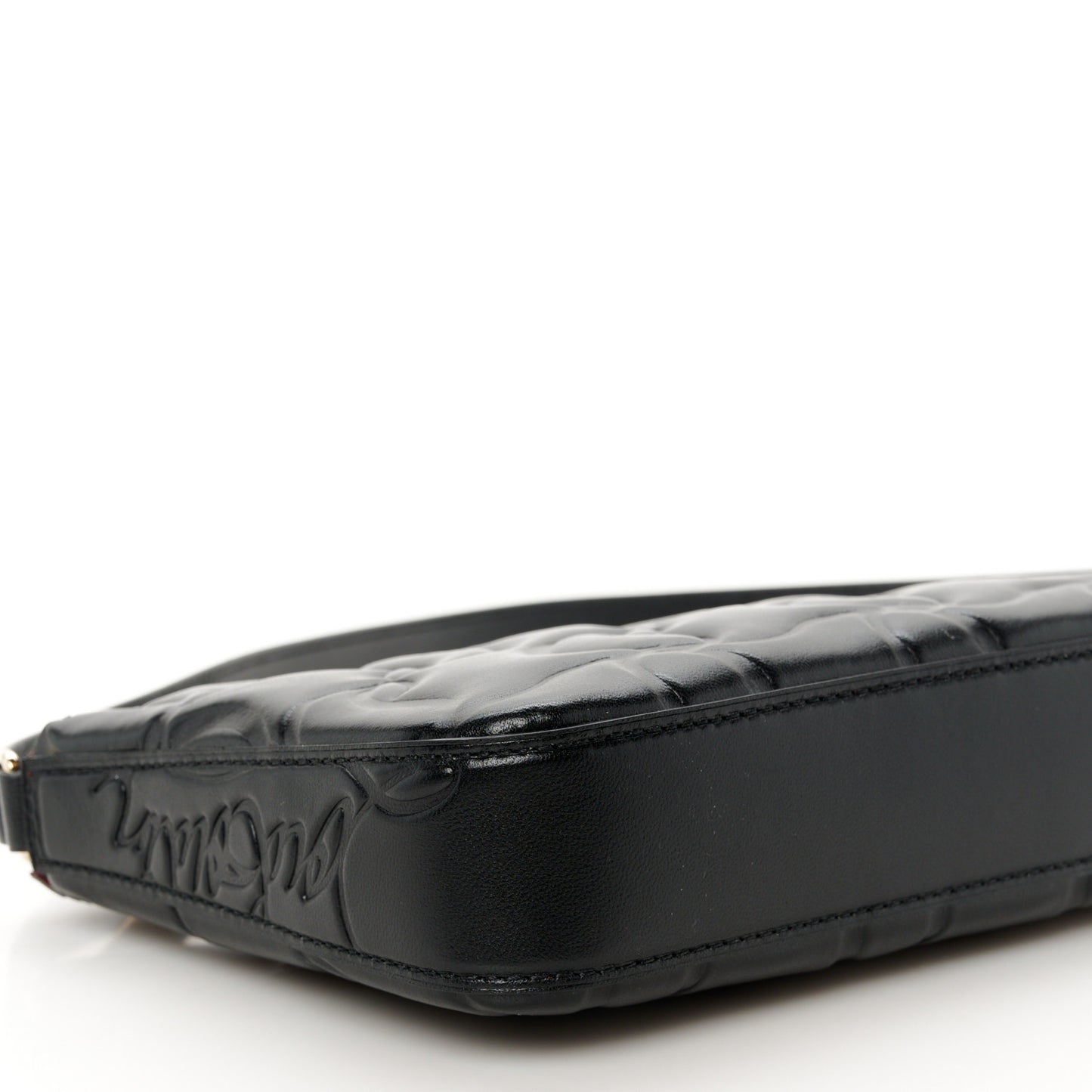 Calfskin Embossed Loubila Shoulder Bag Black