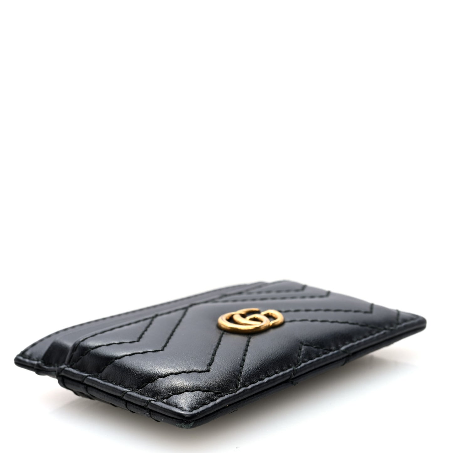 Calfskin Matelasse GG Marmont Card Holder Black