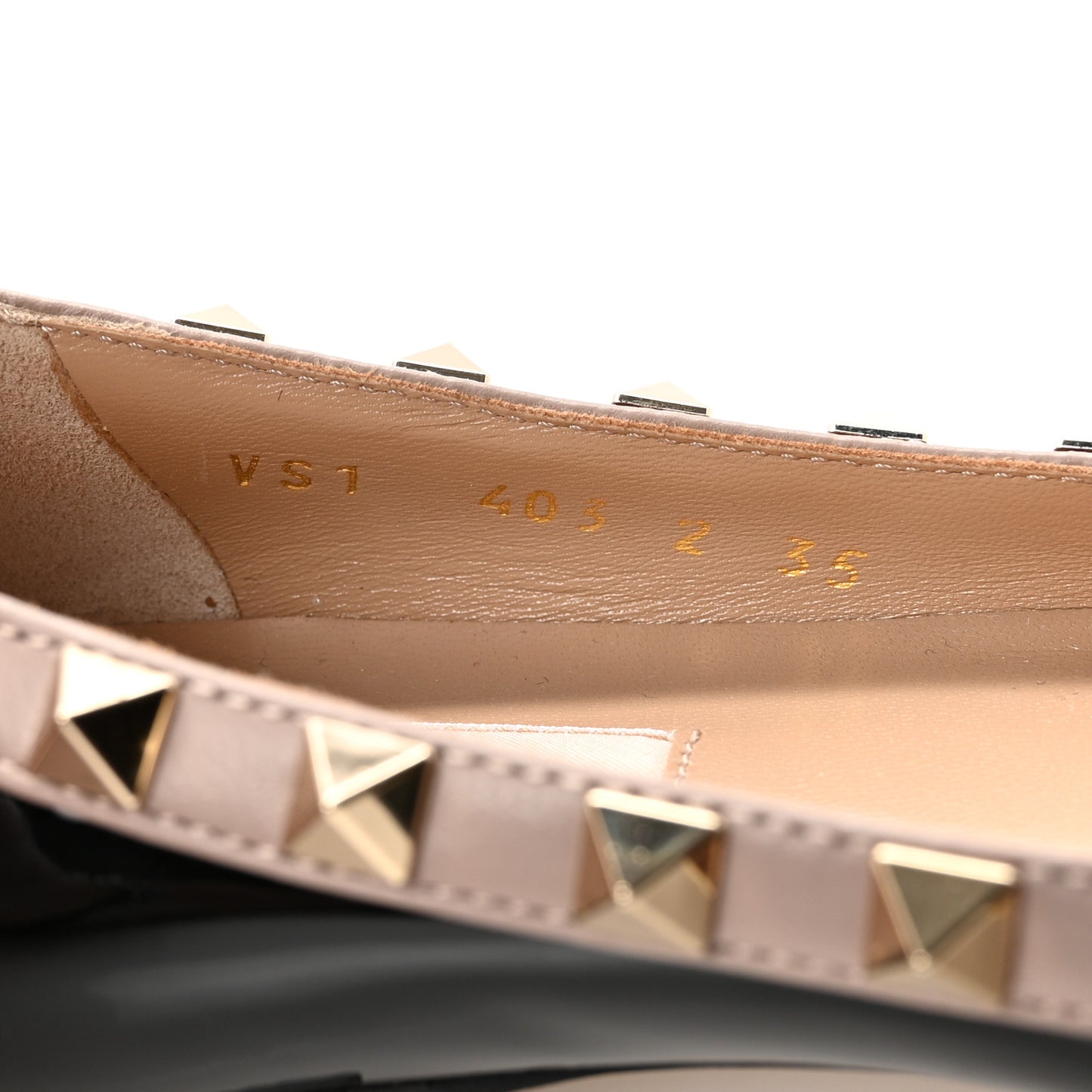 Patent Nappa Rockstud Ballerina Flats 35 Black Poudre