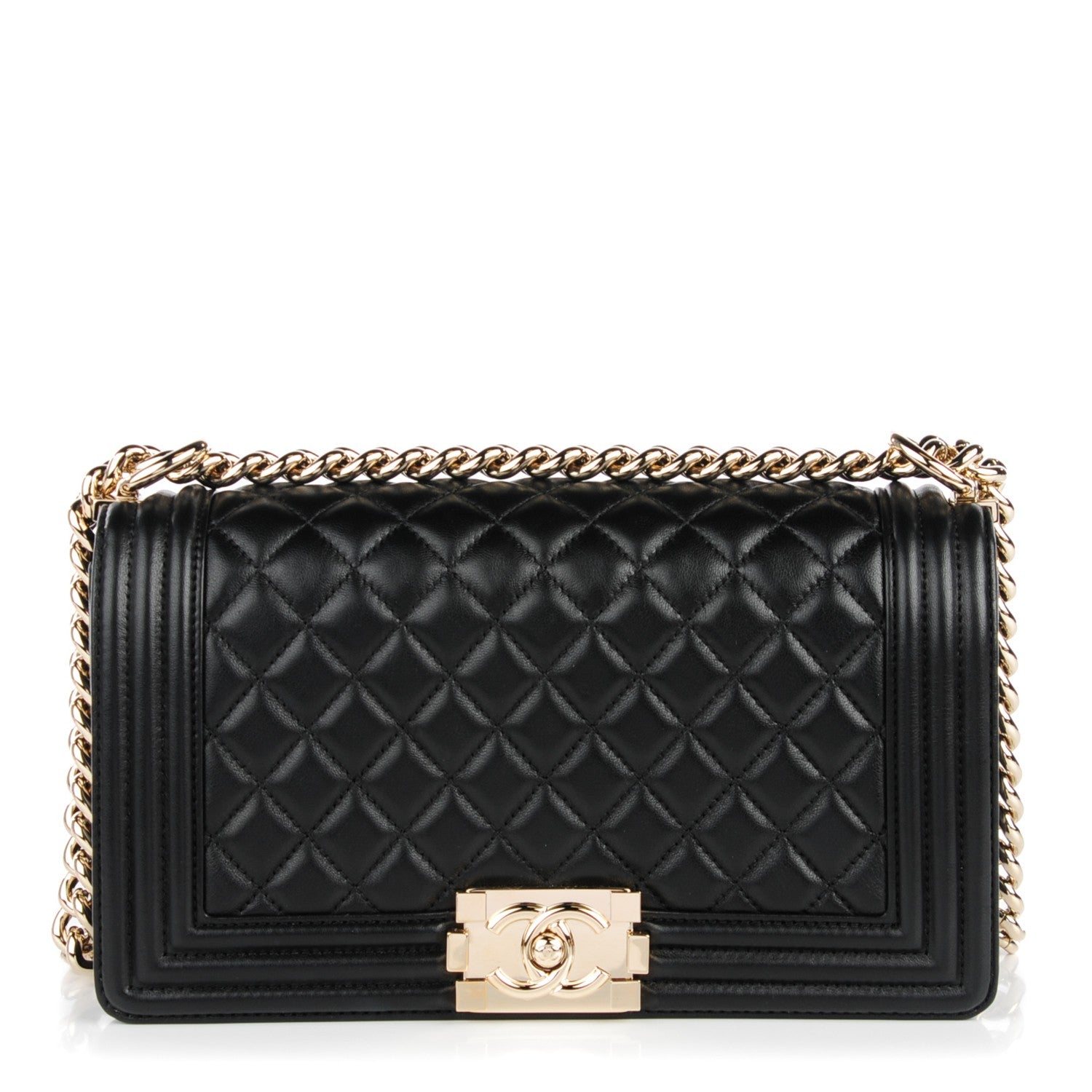 Chanel Lambskin Quilted Medium Boy Flap Black 1 of 9