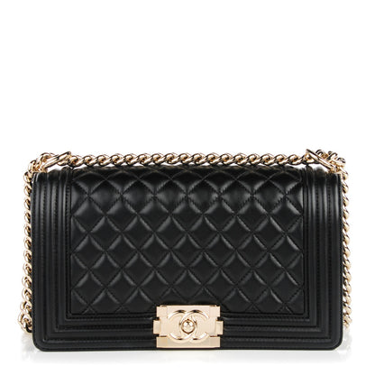 Chanel Lambskin Quilted Medium Boy Flap Black 1 of 9