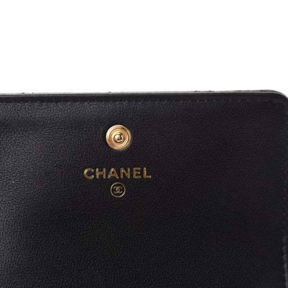 Chanel Calfskin Quilted About Pearls Card Holder Flap With Chain Black 8 of 12