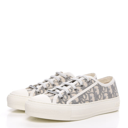 Christian Dior Canvas Oblique Walk'N'Dior Low Top Sneakers 37 Grey Stone 3 of 8