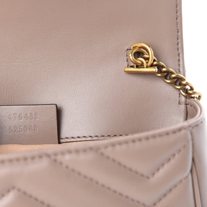 Gucci Calfskin Matelasse Super Mini GG Marmont Shoulder Bag Porcelain Rose 9 of 11