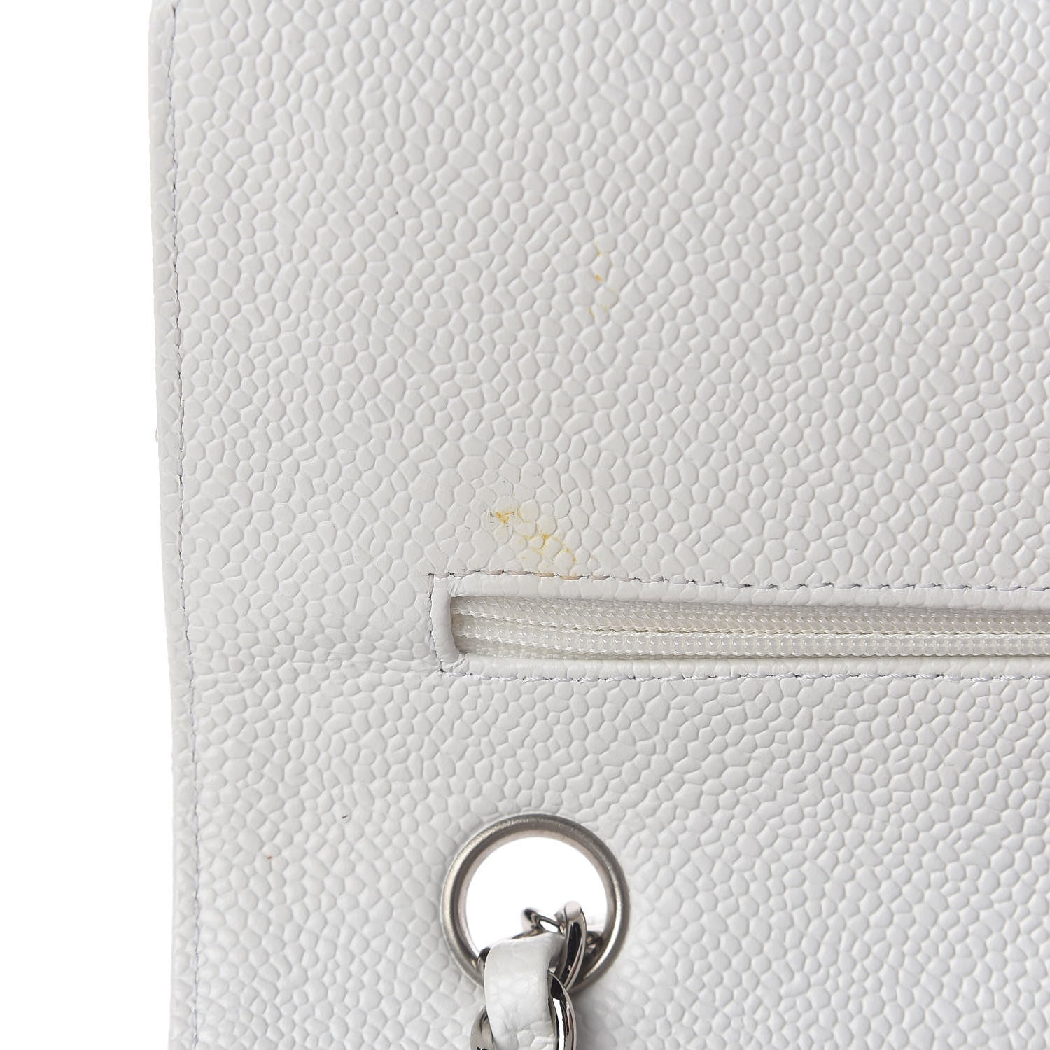 Chanel Caviar Quilted Medium Double Flap White 13 of 21