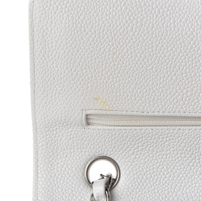 Chanel Caviar Quilted Medium Double Flap White 13 of 21