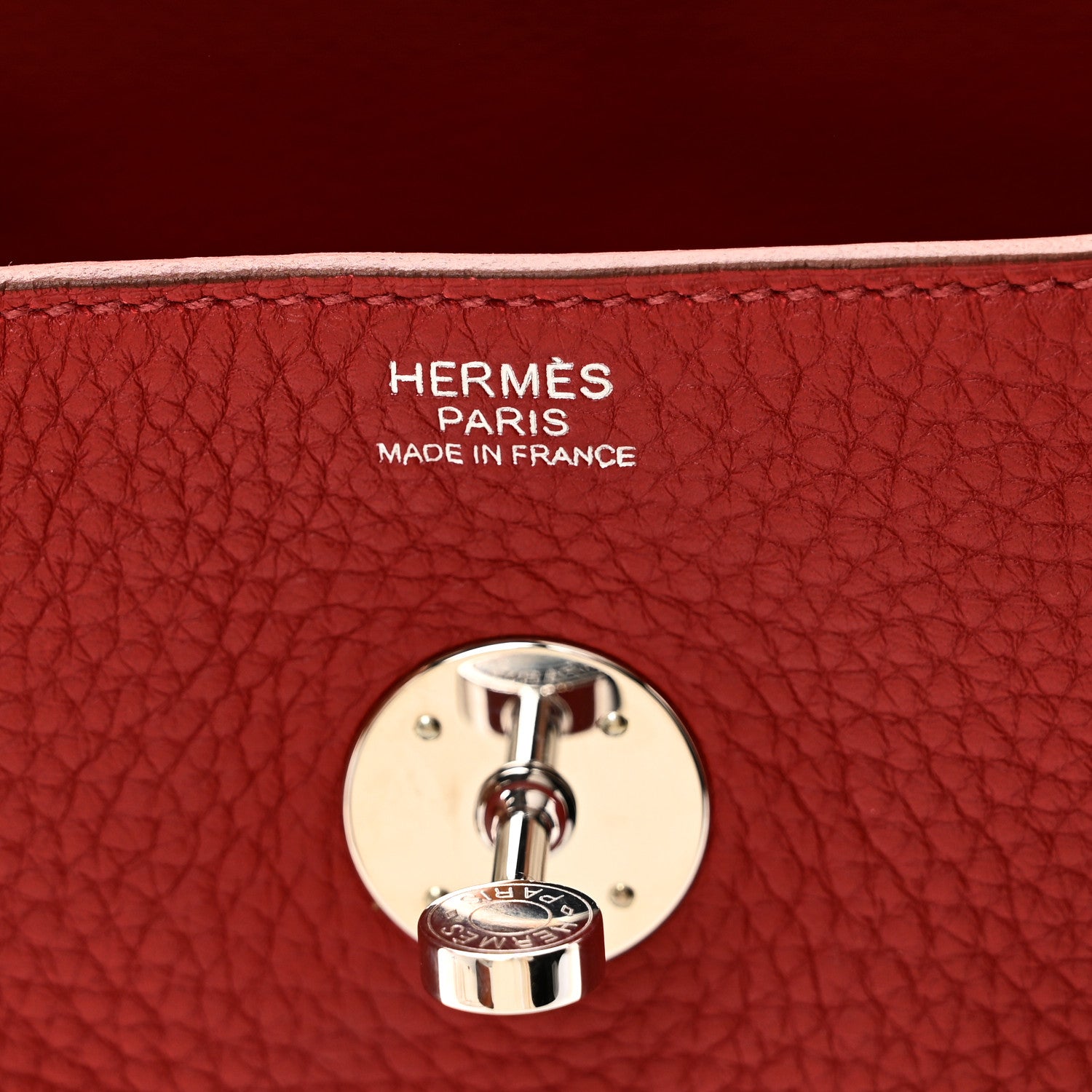 Hermes Taurillon Clemence Lindy 30 Rouge Garance 6 of 12