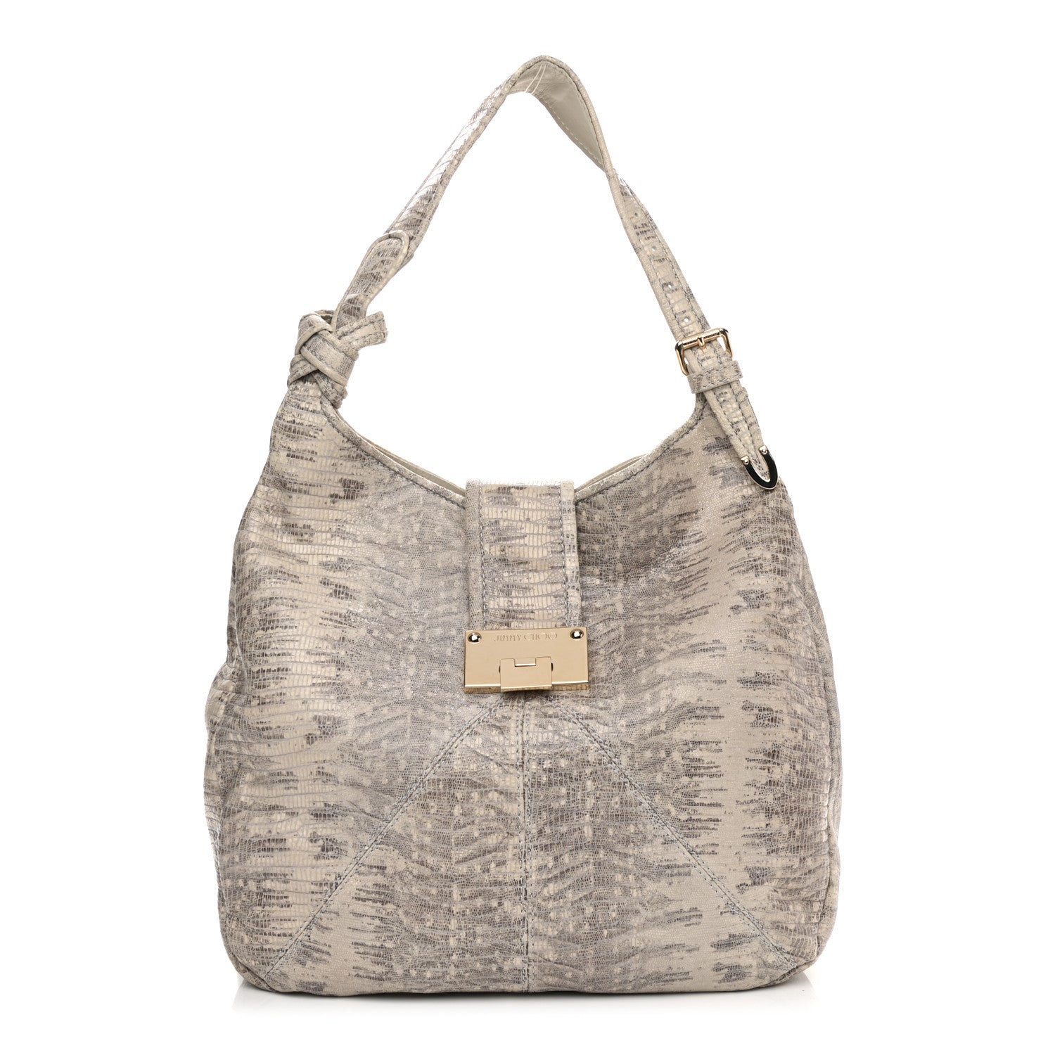Jimmy Choo Snakeskin Embossed Calfskin Rahmyn Grey 1 of 9