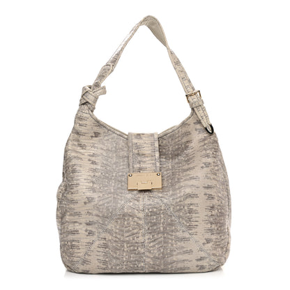 Jimmy Choo Snakeskin Embossed Calfskin Rahmyn Grey 1 of 9