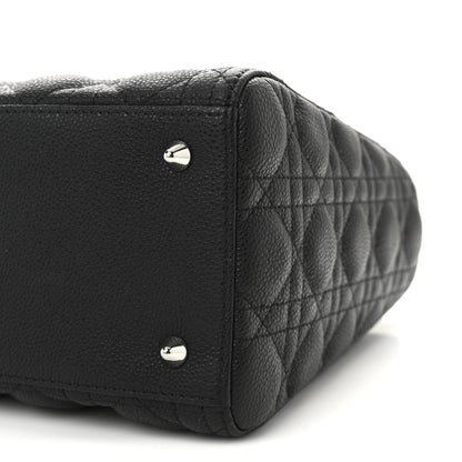 Christian Dior Grained Calfskin Cannage Medium Lady Dior Black 9 of 9