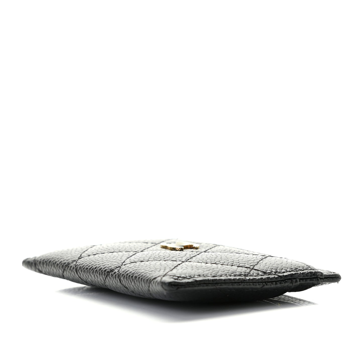 Caviar Quilted Card Holder Black