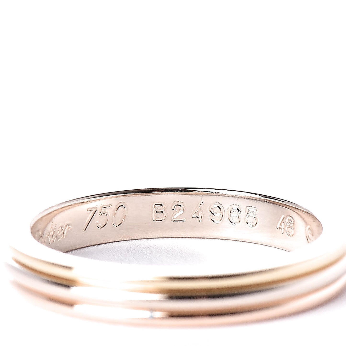 18K Pink White Yellow Gold 3.5mm Vendome Louis Cartier Wedding Band Ring 48 4.5