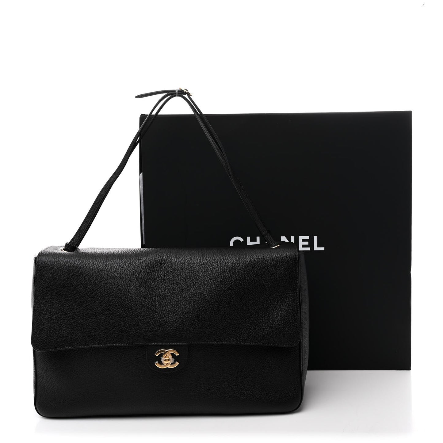 Grained Calfskin Souplissimo Maxi Flap Black
