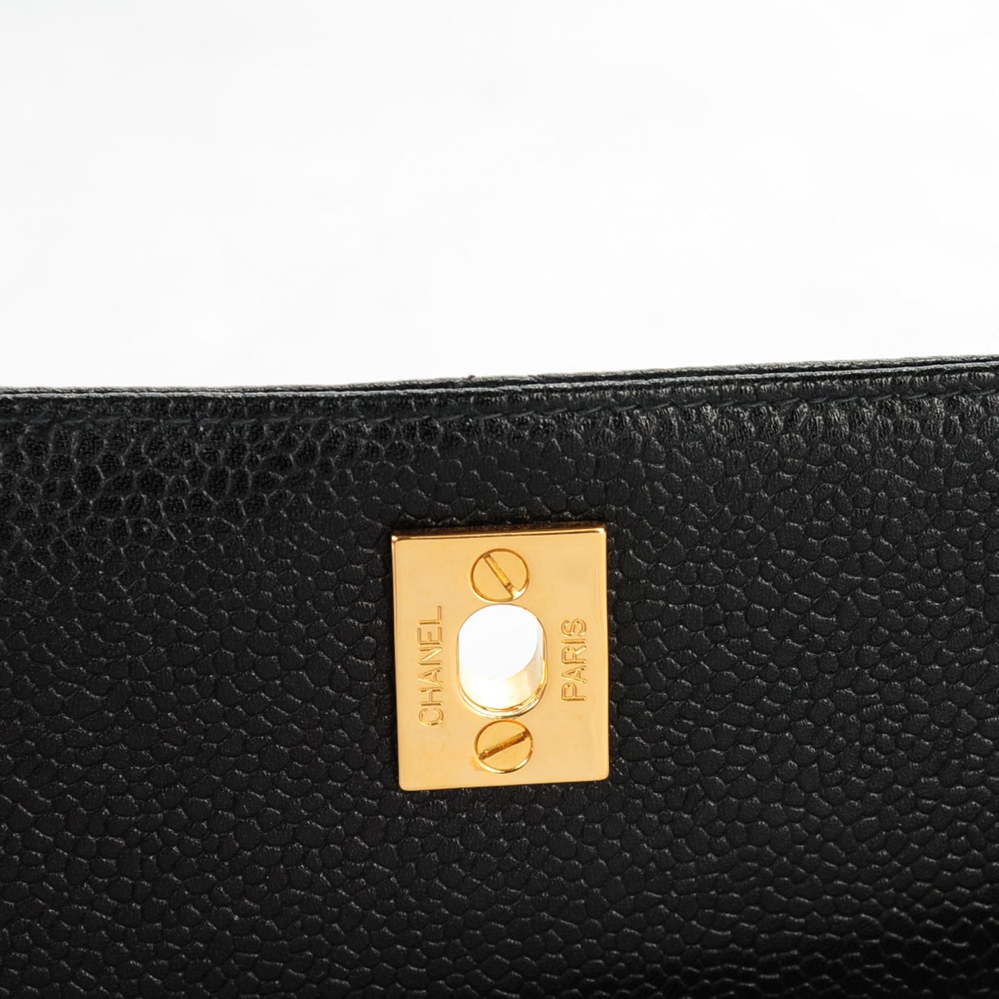 Caviar Quilted Medium Flap Shoulder Bag Black