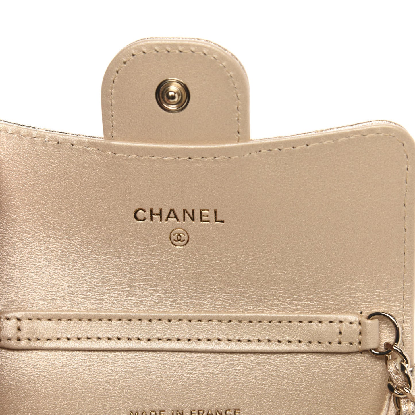Metallic Lambskin Quilted Flap Chain Waist Bag Gold