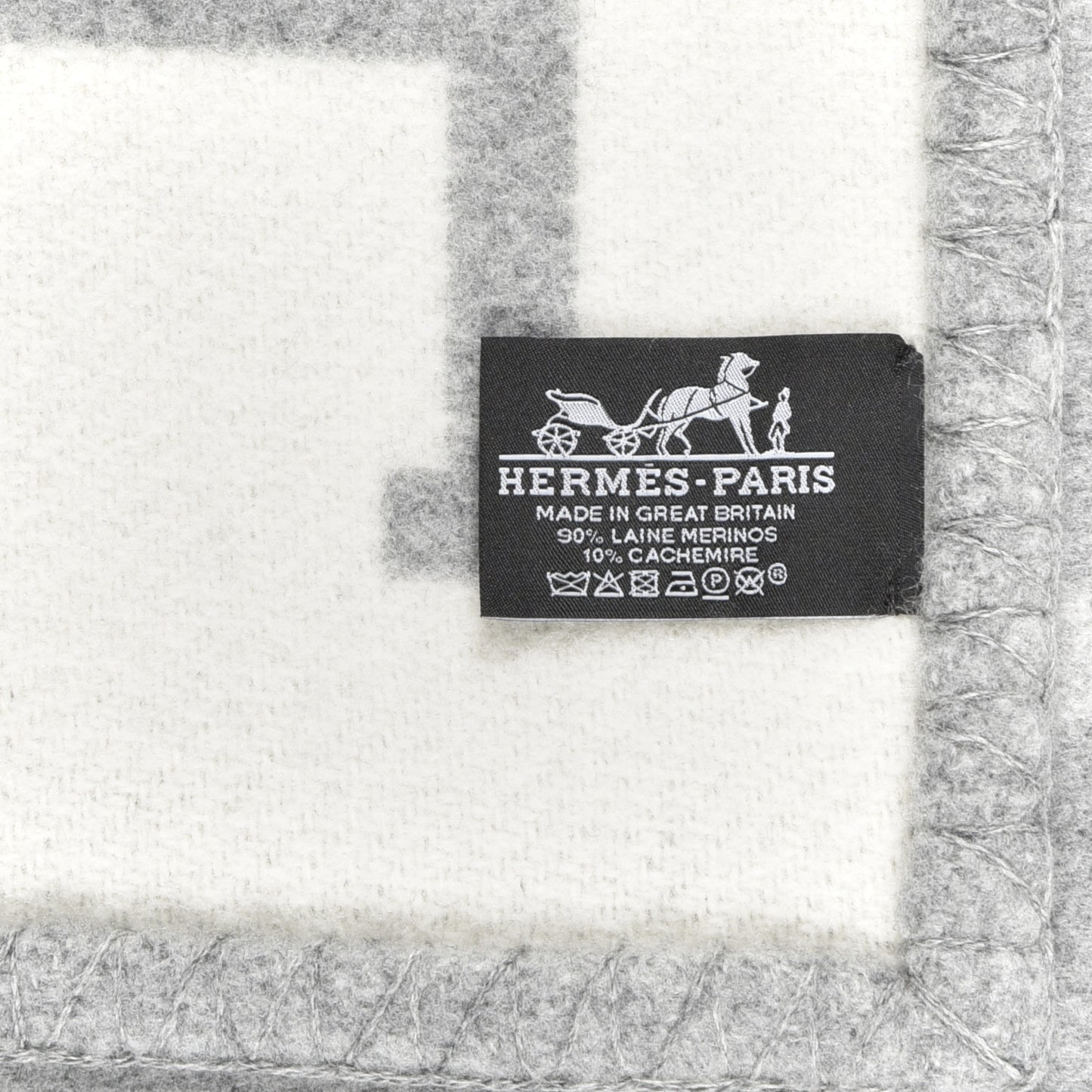 Wool Cashmere Avalon III Blanket Ecru Gris Clair