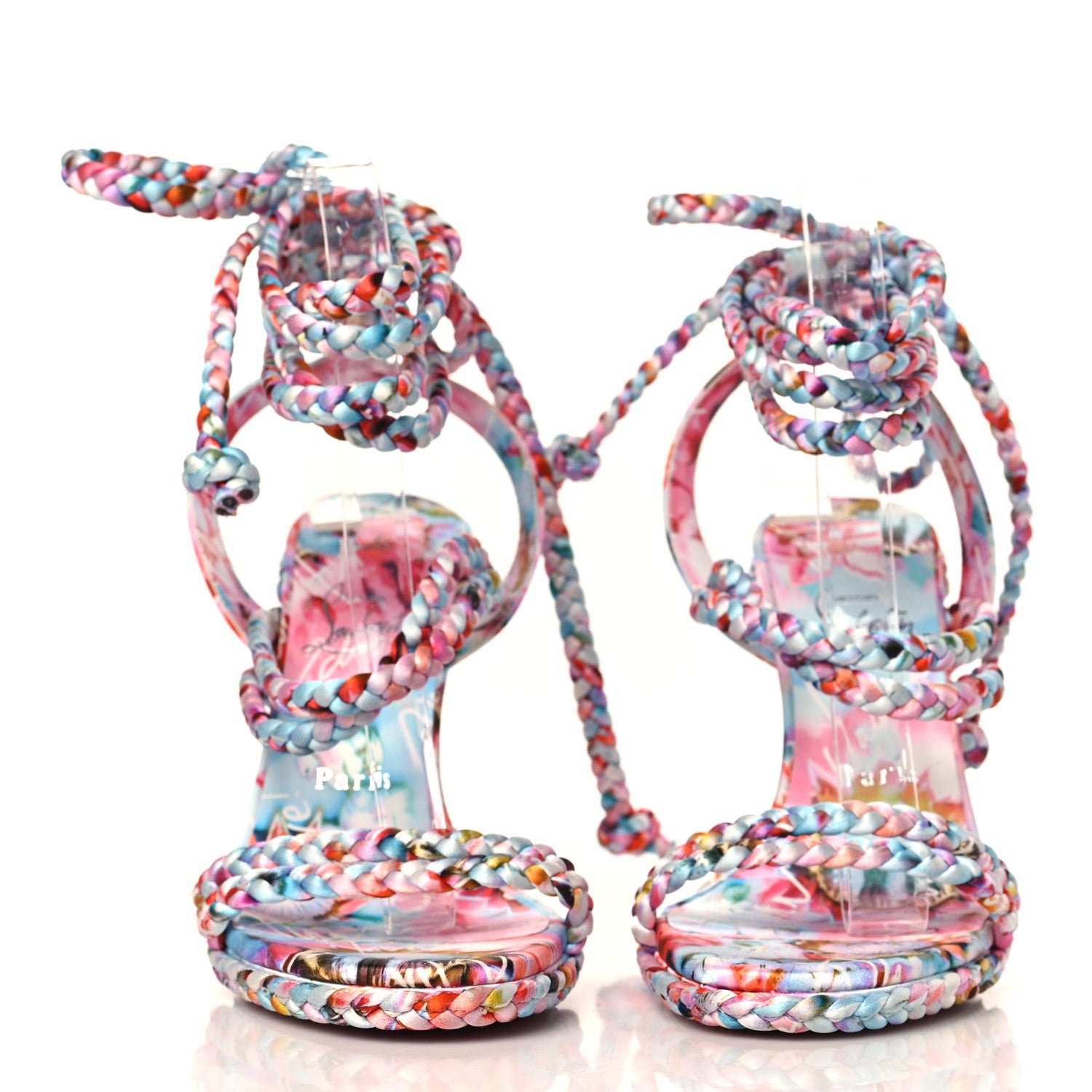 Christian Louboutin Satin Braided Sandal Multicolor 39 2 of 8