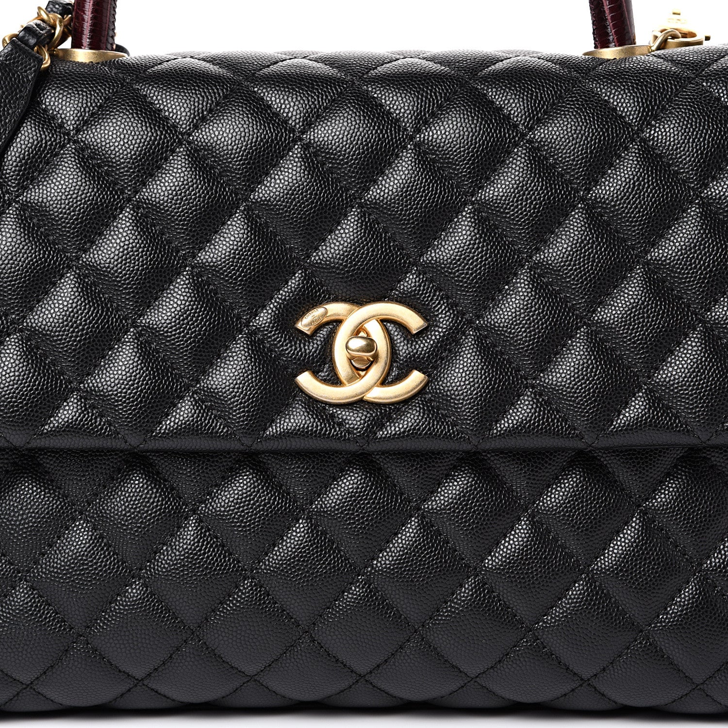 Chanel Caviar Lizard Quilted Medium Coco Handle Flap Black 7 of 10