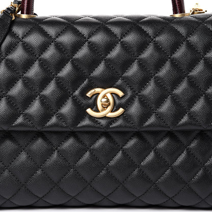 Chanel Caviar Lizard Quilted Medium Coco Handle Flap Black 7 of 10