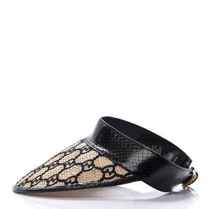 Gucci Raffia Elaphe GG Embroidered Visor M Ivory Black 4 of 8