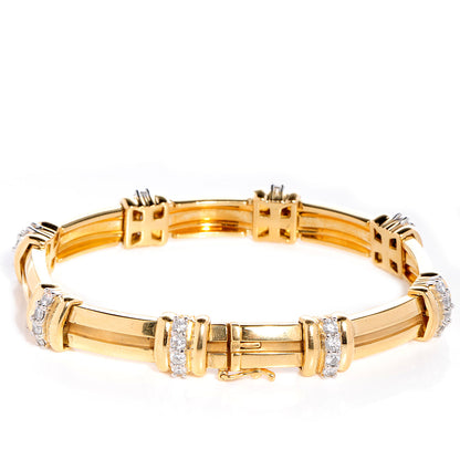 Tiffany 18K Yellow Gold Platinum Diamond Atlas Bracelet 2 of 5
