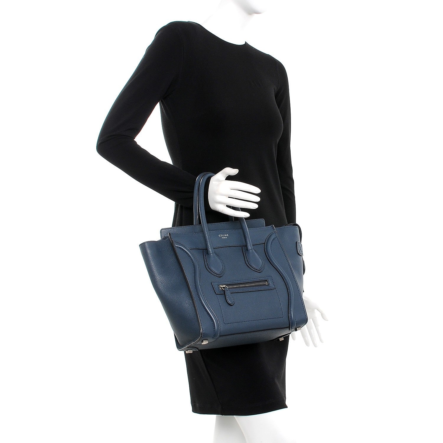 Celine Drummed Calfskin Micro Luggage Orage 2 of 11