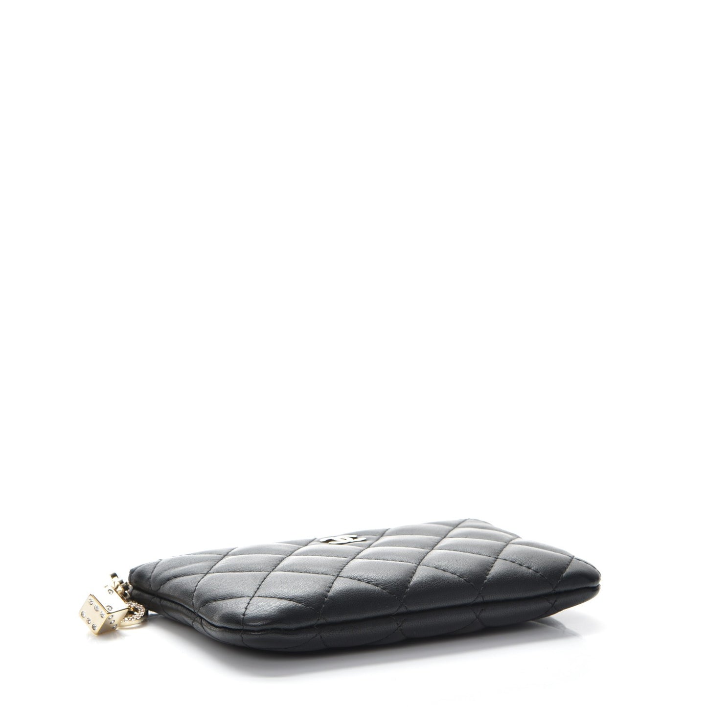 Lambskin Quilted Casino Coin Purse Black