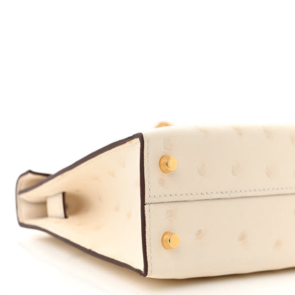 Hermes Ostrich Kelly Sellier Mini 20 Nata 9 of 11