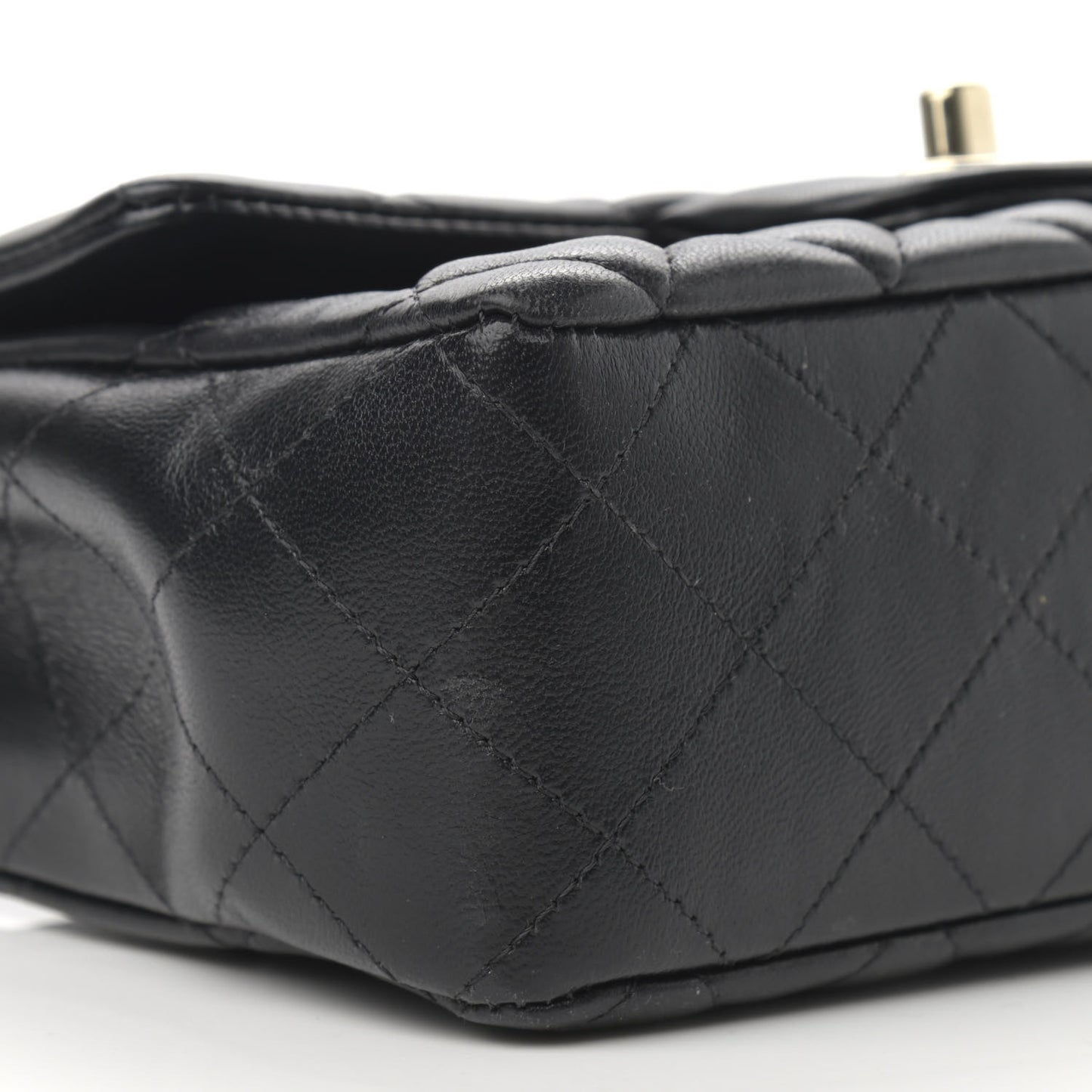 Lambskin Quilted Mini Rectangular Flap Black