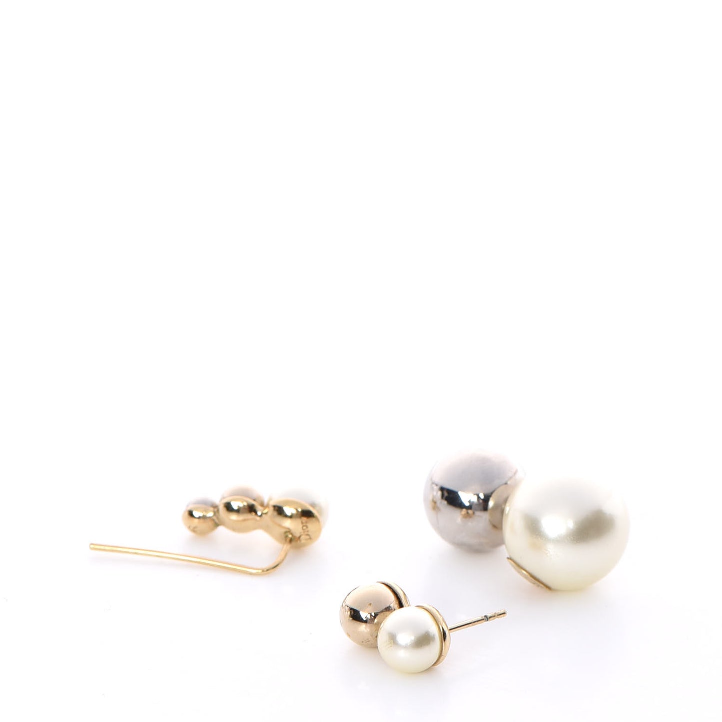 Pearl Mise En Dior Tri Double Tribal Earrings