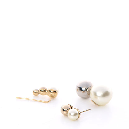 Christian Dior Pearl Mise En Dior Tri Double Tribal Earrings 3 of 4