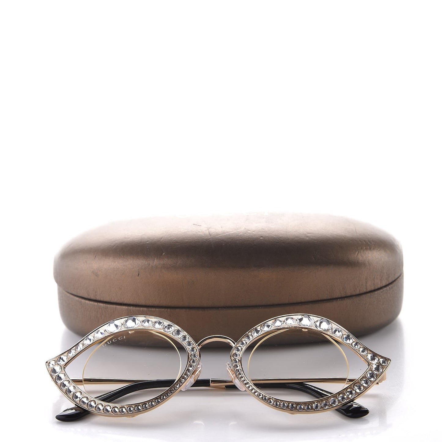 Metal Crystal Cat Eye Sunglasses GG0046S Gold