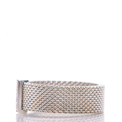 Tiffany Sterling Silver Diamond Mesh Somerset Ring 54 7 3 of 5