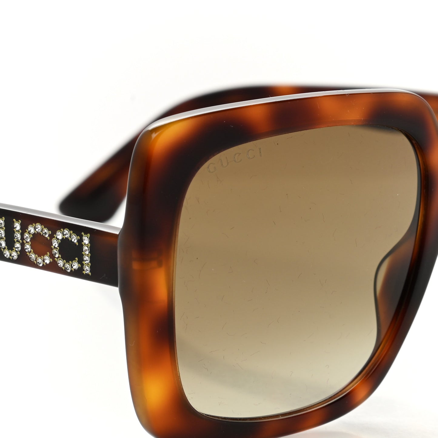 Acetate Square Frame Crystal Sunglasses GG 0418S Tortoiseshell