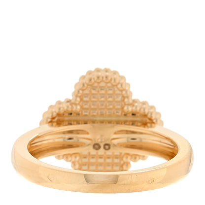 Van Cleef & Arpels 18K Yellow Gold Guilloche Vintage Alhambra Ring 55 7.25 4 of 4