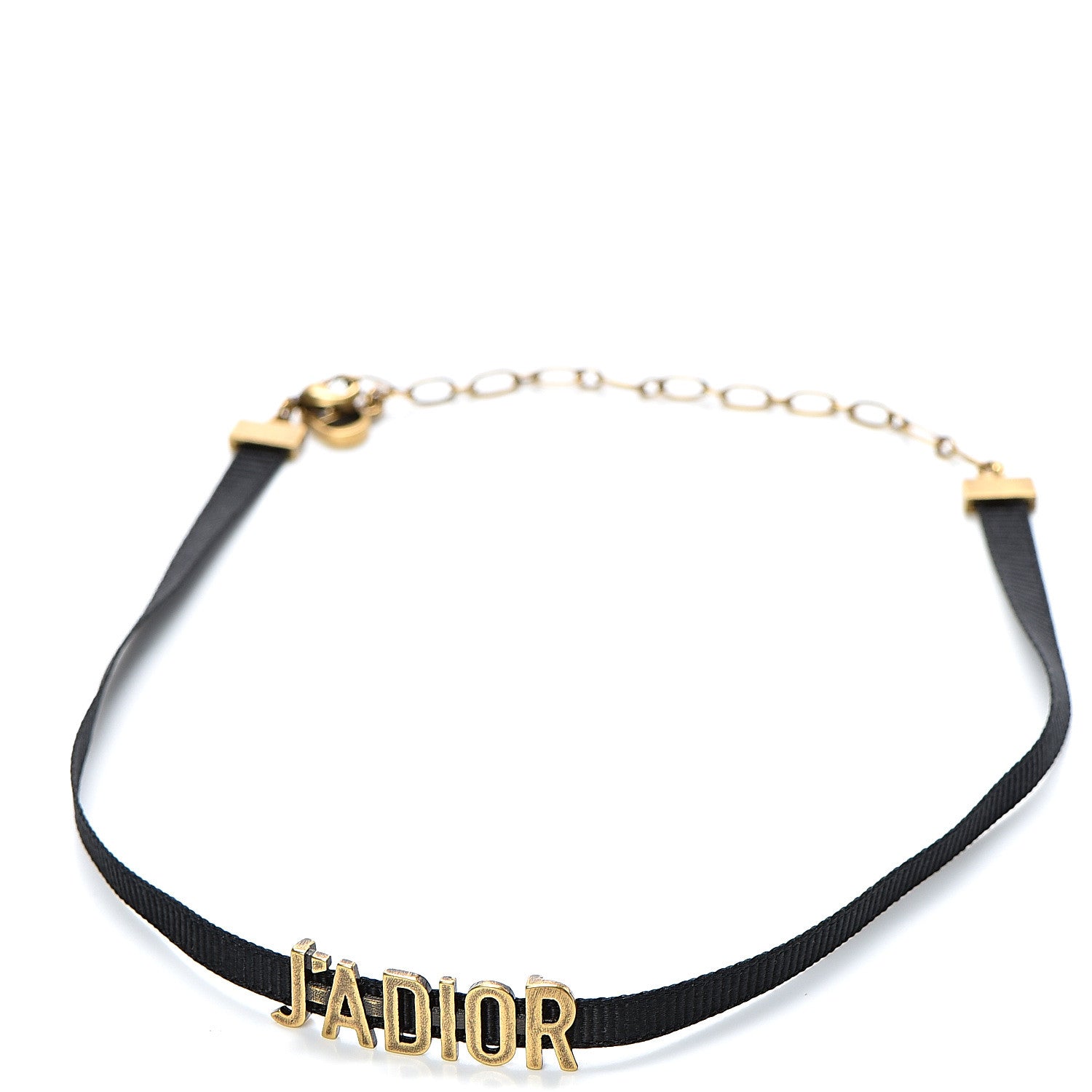Christian Dior Grosgrain Ribbon J'Adior Logo Choker Necklace Black 1 of 3