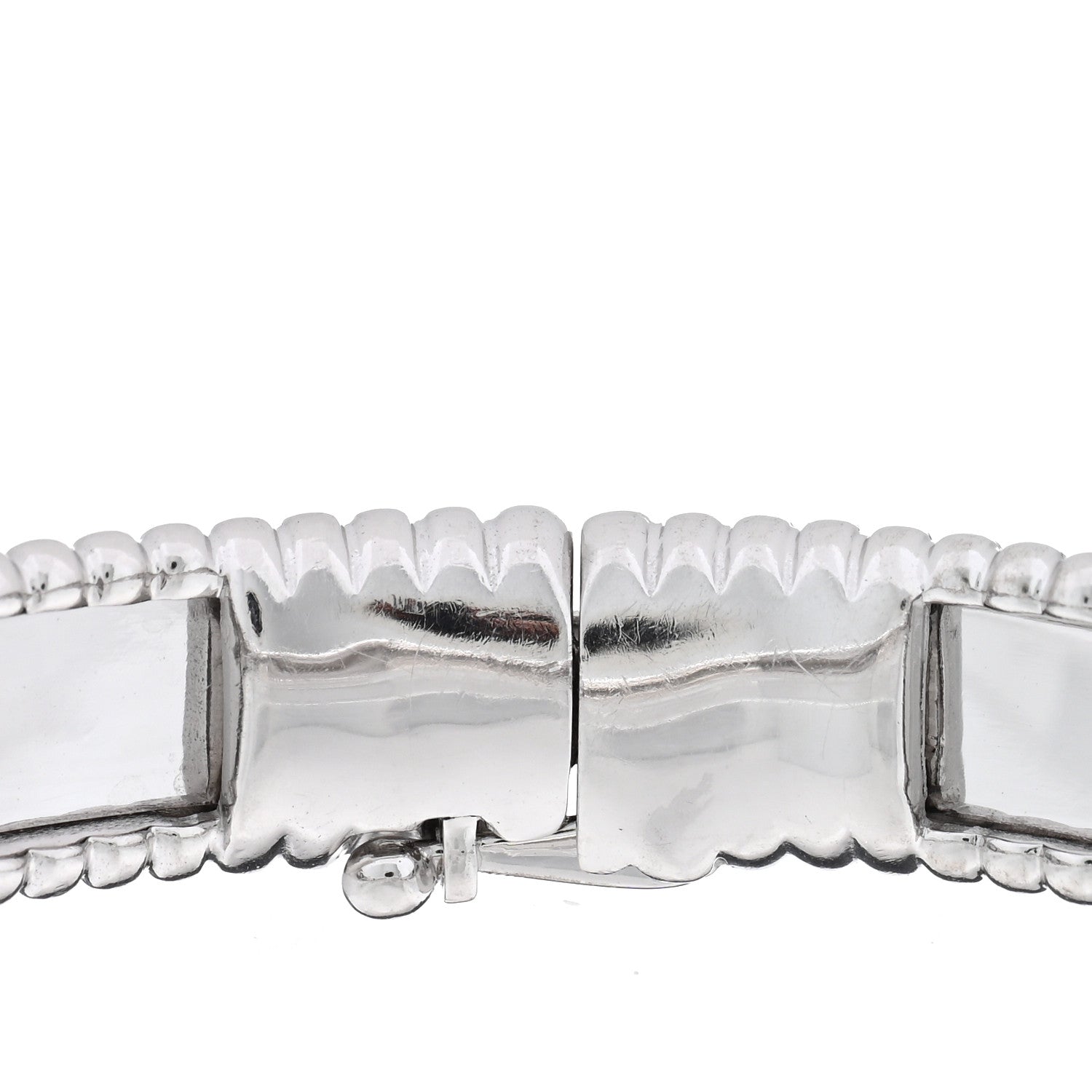 Van Cleef & Arpels 18K White Gold Perlee Signature Bangle Bracelet M 3 of 5