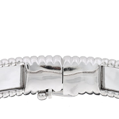 Van Cleef & Arpels 18K White Gold Perlee Signature Bangle Bracelet M 3 of 5