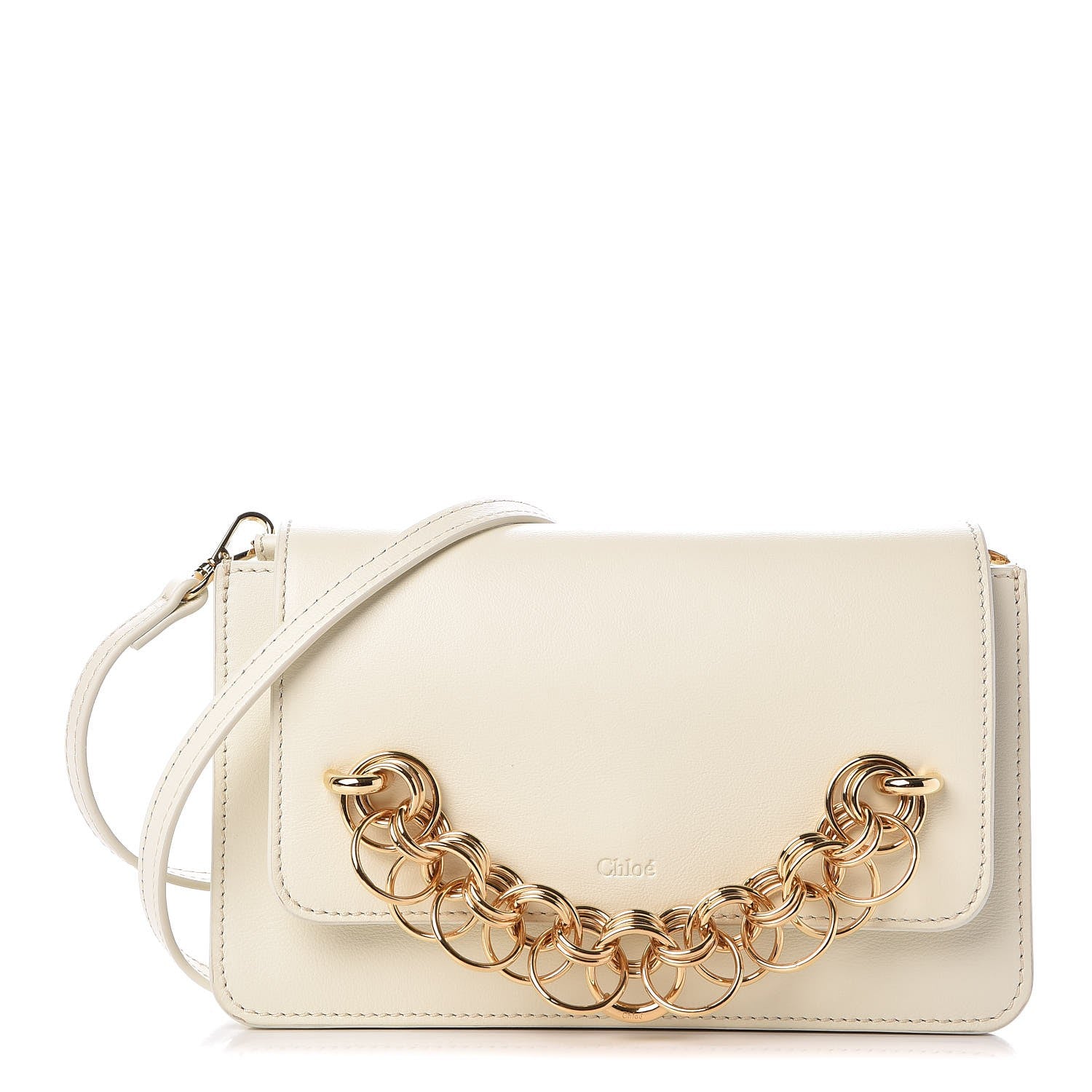 Chloe Calfskin Drew Bijou Clutch Natural White 1 of 9