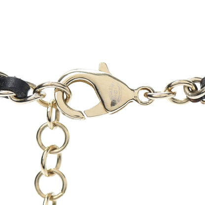 Chanel Lambskin CC Pearl Chain Necklace Black Gold 4 of 4