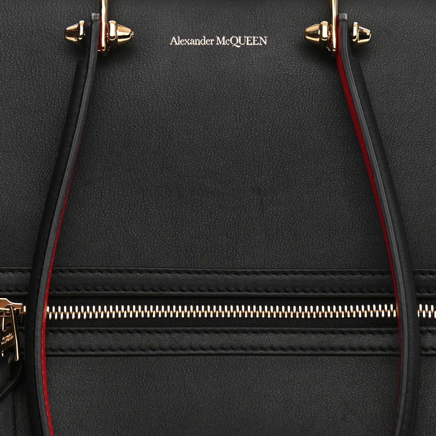 Alexander McQueen Calfskin The Tall Story Shoulder Bag Black Red 13 of 14