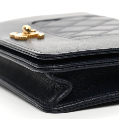 Chanel Sheepskin Quilted Mademoiselle Vintage Wallet On Chain WOC Navy 11 of 13