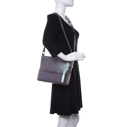 Chanel Iridescent Lambskin Calfskin Quilted Medium Gabrielle Hobo Light Purple 2 of 10