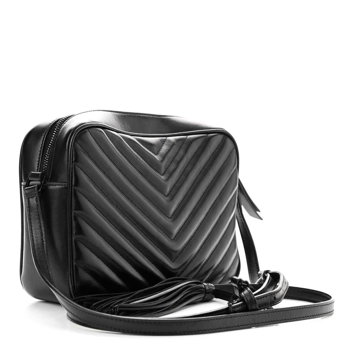 Calfskin Matelasse Monogram Monochrome Lou Camera Bag Black