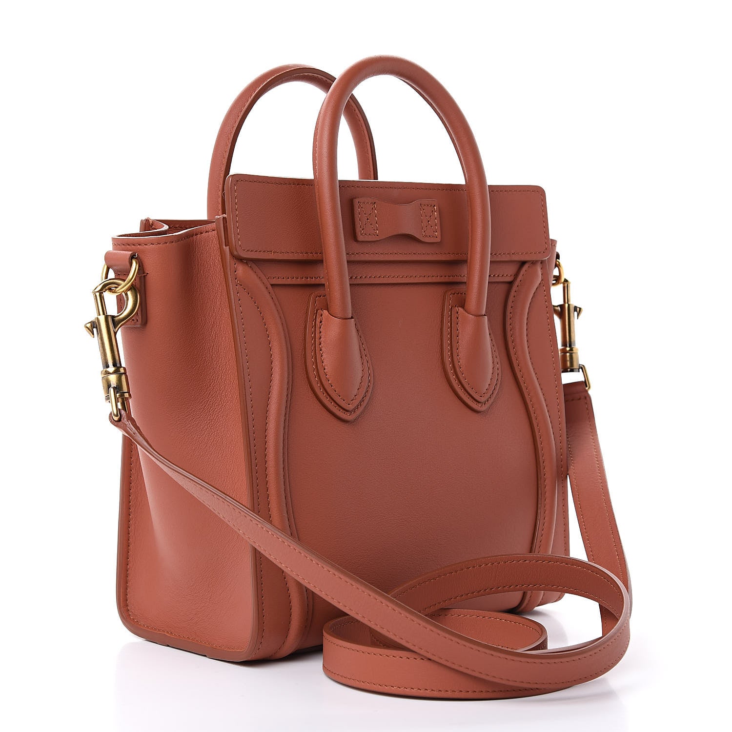Celine Smooth Calfskin Nano Luggage Terracotta 3 of 13